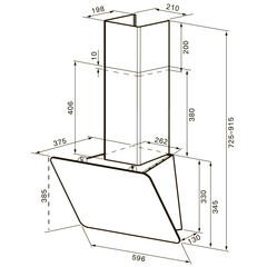 Кухонная вытяжка наклонная Krona Belinda 600 White SGC 60 см белая - фото 2