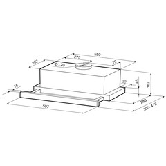 Кухонная вытяжка встраиваемая Krona Gerda T 600 Inox PB 59,5 см нержавеющая сталь - фото 4