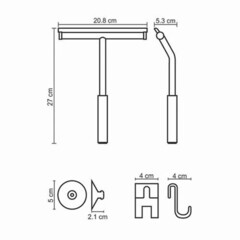 Водосгон для душа WasserKraft каучук хром (211) - фото 2