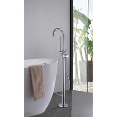 Смеситель для ванны напольный Abber Wasser Kreis хром однорычажный с лейкой (AF8115) - фото 3