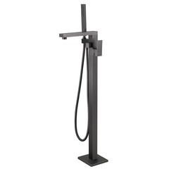 Смеситель для ванны напольный Abber Daheim никель однорычажный с лейкой (AF8215NG)