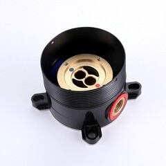 Смеситель для ванны напольный Abber Daheim золото матовое однорычажный с лейкой (AF8215G) - фото 5