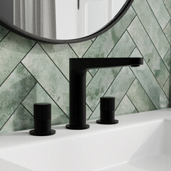 Смеситель для раковины встраиваемый WasserKraft Fulda двухвентильный черный (5235) - фото 3