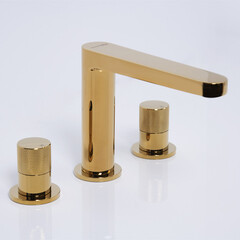 Смеситель для раковины встраиваемый WasserKraft Ems двухвентильный золото (7635) - фото 13