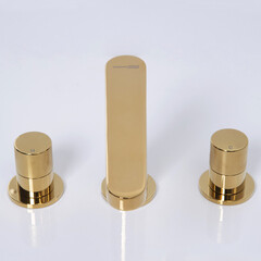 Смеситель для раковины встраиваемый WasserKraft Ems двухвентильный золото (7635) - фото 12