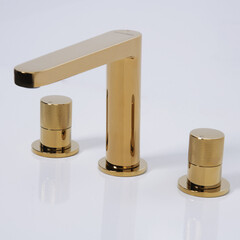 Смеситель для раковины встраиваемый WasserKraft Ems двухвентильный золото (7635) - фото 10