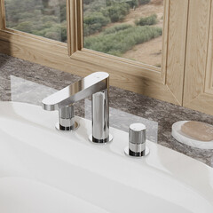 Смеситель для раковины встраиваемый WasserKraft Mosel двухвентильный хром (4635) - фото 2