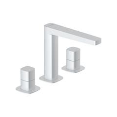 Смеситель для раковины встраиваемый WasserKraft Saale двухвентильный белый (9535) - фото 1