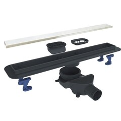 Изображение товара Лоток душевой BelBagno Luce с комбинированным затвором 800х130 мм d50 мм решетка из нержавеющей стали (BB-LD-LUCE-80-BIANCO)