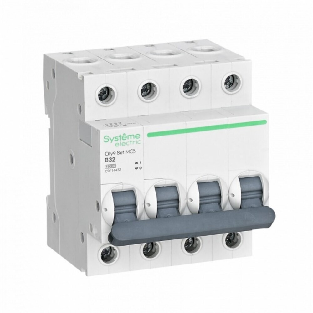Автоматический выключатель модульный Systeme Electric City9 Set 4P 32А 4,5 кА 400 В (C9F14432)