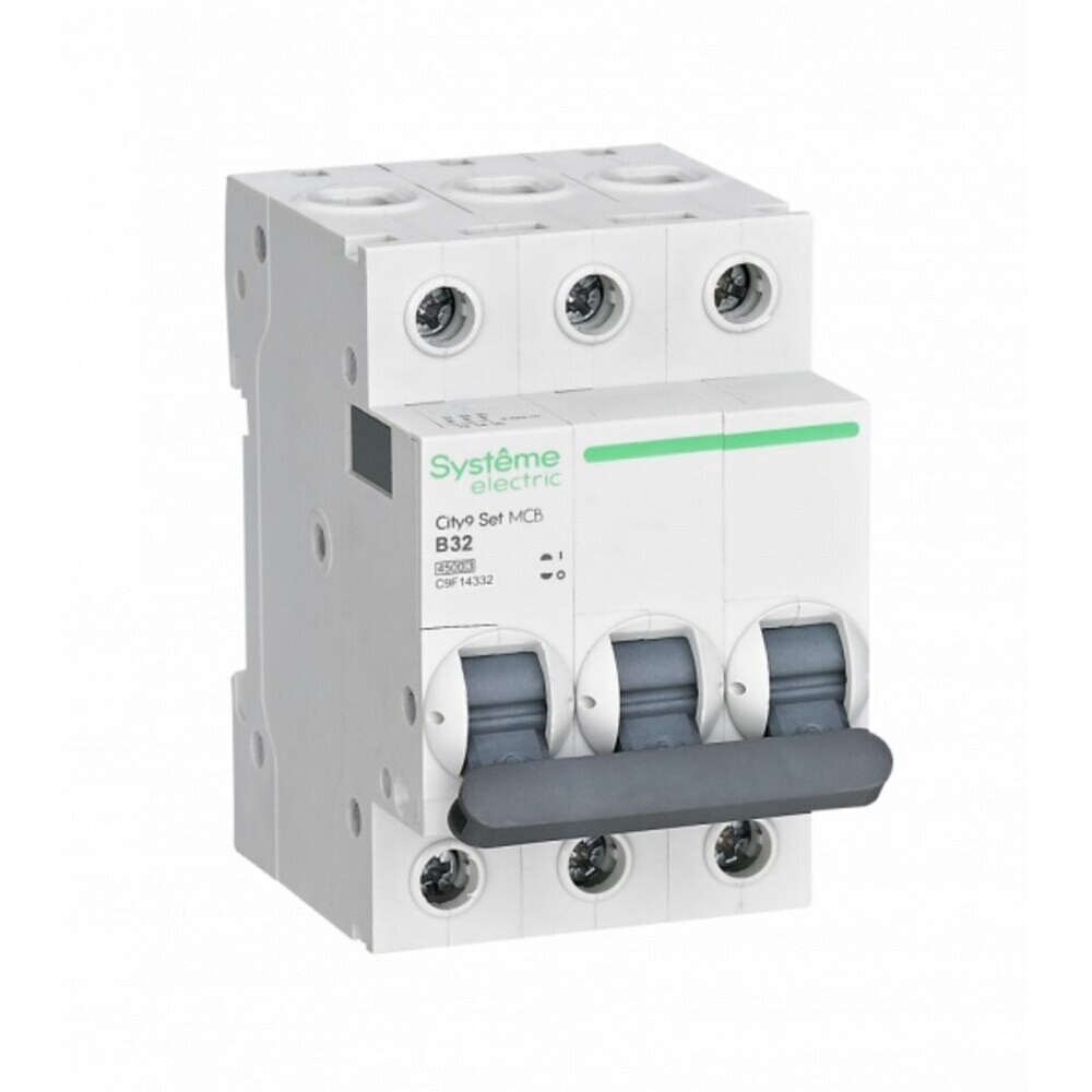 Автоматический выключатель модульный Systeme Electric City9 Set 3P 32А 4,5 кА 400 В (C9F14332)