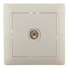Розетка телевизионная Svet встраиваемая бежевая (SV1001-0039) - фото 1