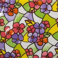 Пленка самоклеящаяся декоративная для мебели цветы разноцветная 0,45х2 м Рыжий кот