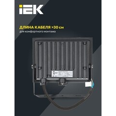 Прожектор светодиодный IEK СДО 06-30 6500К 30 Вт IP65 черный - фото 2