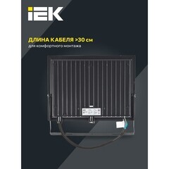 Прожектор светодиодный IEK СДО 06-100 6500К 100 Вт IP65 черный - фото 4