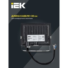 Прожектор светодиодный IEK СДО 06-10 6500К 10 Вт IP65 черный - фото 4