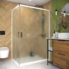 Душевой уголок Domani-Spa Cube V128 белый 120х80х190 см прямоугольник стекло матовое 5 мм (DS04CbV128L0M00.W) - фото 8