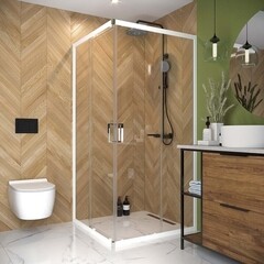 Душевой уголок Domani-Spa Cube V110 белый 100х100х190 см квадрат стекло прозрачное 5 мм (DS04CbV110L0Cl00.W) - фото 6