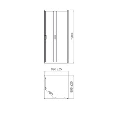 Душевой уголок Domani-Spa Cube V99 графит 90х90х190 см квадрат стекло тонированное 5 мм (DS04CbV99L0T00.Gt-Black) - фото 7