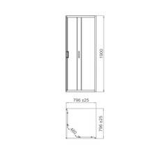 Душевой уголок Domani-Spa Cube V88 графит 80х80х190 см квадрат стекло тонированное 5 мм (DS04CbV88L0T00.Gt-Black) - фото 8
