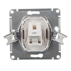 Розетка телефонная Systeme Electric AtlasDesign встраиваемая белая RJ11 (ATN000181) - фото 2