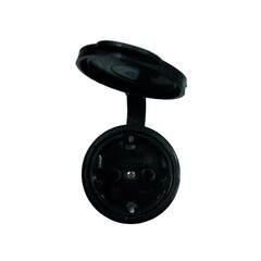 Розетка штепсельная UNIVersal одинарная с заземлением IP44 черная - фото 3