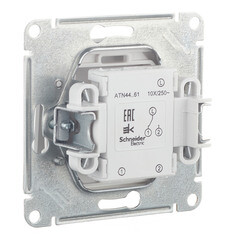 Переключатель Systeme Electric AtlasDesign Aqua одноклавишный встраиваемый белый (ATN440161) - фото 3