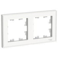 Рамка Systeme Electric AtlasDesign Art двухместная белая (ATN200102)