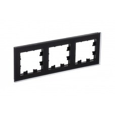 Рамка Systeme Electric AtlasDesign Nature трехместная черная (ATN331003)