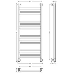 Полотенцесушитель водяной Сунержа Богема+ 1000х400 мм лесенка хром - фото 3