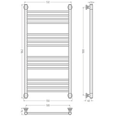 Полотенцесушитель водяной Сунержа Богема+ 1000х500 мм лесенка черный - фото 2