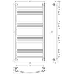 Полотенцесушитель водяной Сунержа Богема+ 1000х500 мм лесенка хром - фото 2