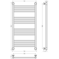 Полотенцесушитель водяной Сунержа Богема+ 1000х500 мм лесенка хром - фото 2