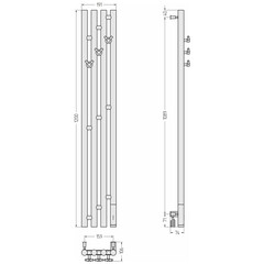 Полотенцесушитель электрический Сунержа Кантата 3.0 1200х159 мм 300 Вт правый черный матовый - фото 3