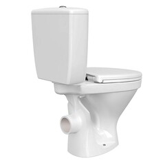 Унитаз-компакт сорт Коммерческий Модель 04 с горизонтальным выпуском с сиденьем полипропилен белый (64884) - фото 2