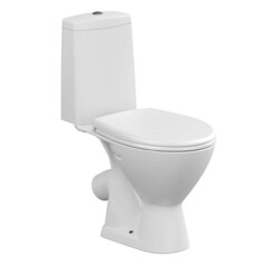 Изображение товара Унитаз-компакт сорт Коммерческий Модель 05 с косым выпуском с сиденьем полипропилен белый (64885)