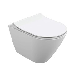 Изображение товара Унитаз подвесной сорт Коммерческий Модель 04 безободковый белый с сиденьем дюропласт микролифт (69221)