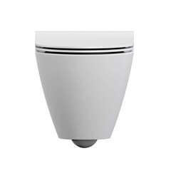 Унитаз подвесной сорт Коммерческий Модель 04 безободковый белый с сиденьем дюропласт микролифт (69221) - фото 3