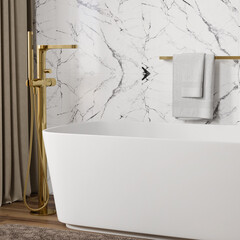 Смеситель для ванны напольный WasserKraft Ems 7600 золото однорычажный с лейкой (7621) - фото 6