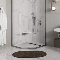 Сиденье для душа WasserKraft алюминий белое (SS403) - фото 4