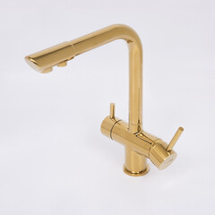 Смеситель для кухни WasserKraft золото с поворотным изливом с подключением к фильтру однорычажный (A8377) - фото 8
