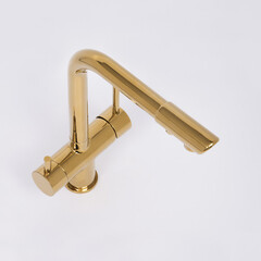 Смеситель для кухни WasserKraft золото с поворотным изливом с подключением к фильтру однорычажный (A8377) - фото 7