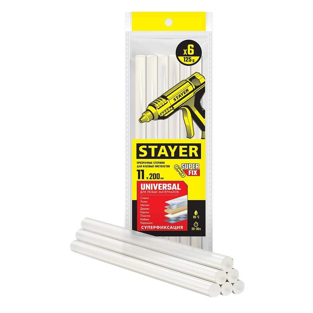 Изображение товара Стержни клеевые Stayer Professional Universal 11х200 мм прозрачные 110 г (6 шт.)