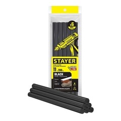 Изображение товара Стержни клеевые Stayer Professional 11х200 мм черные 110 г (6 шт.)