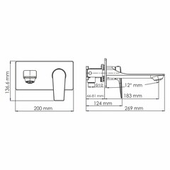 Смеситель для раковины встраиваемый WasserKraft Wiese однорычажный оружейная сталь (8430) - фото 2