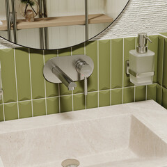 Смеситель для раковины встраиваемый WasserKraft Wern однорычажный никель (4230) - фото 6