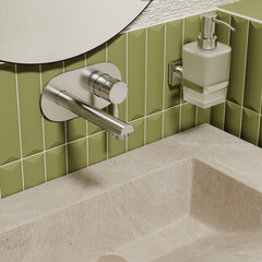 Смеситель для раковины встраиваемый WasserKraft Wern однорычажный никель (4230) - фото 3