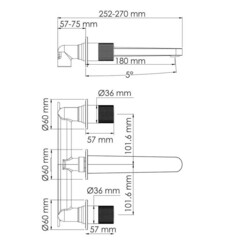 Смеситель для раковины встраиваемый WasserKraft Paar двухвентильный розовое золото (8845) - фото 2