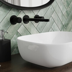 Смеситель для раковины встраиваемый WasserKraft Fulda двухвентильный черный (5245) - фото 5