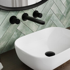 Смеситель для раковины встраиваемый WasserKraft Fulda двухвентильный черный (5245) - фото 3